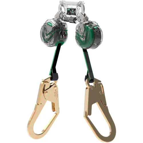 MSA V-Tec™ Mini Personal Fall Limiter, 6' Web Twin Leg, Scaffold Hook,  6311-00F