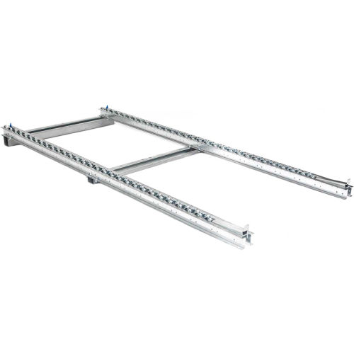 UNEX® Pallet Track Floor Conveyor - 2 Staggered Skate Wheel Lanes 8'L - 3360 Lb. Cap.
