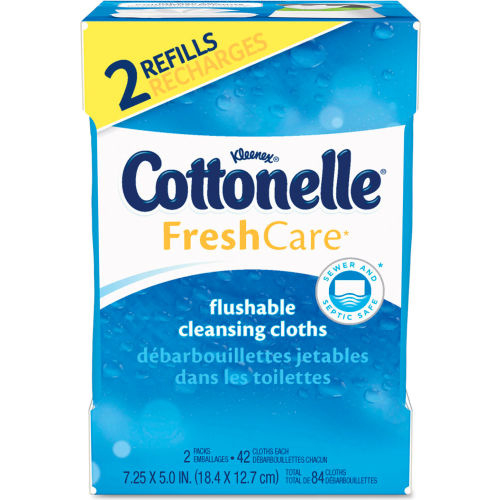 Cottonelle® Fresh Care Flushable Cleansing Cloths, 3-3/4 x 5-1/2, 84/Pack - 35970