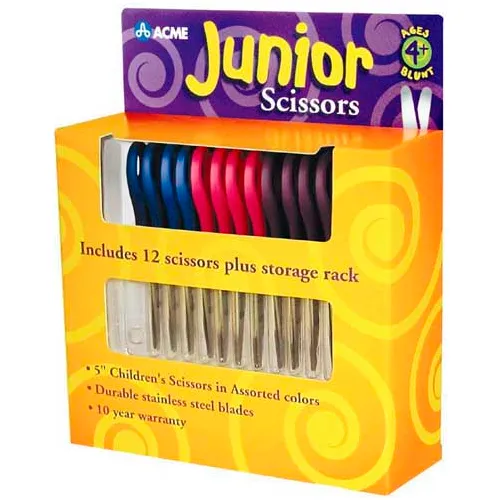 Westcott Kids Scissors, 5 Blunt, Assorted, 12-Pack