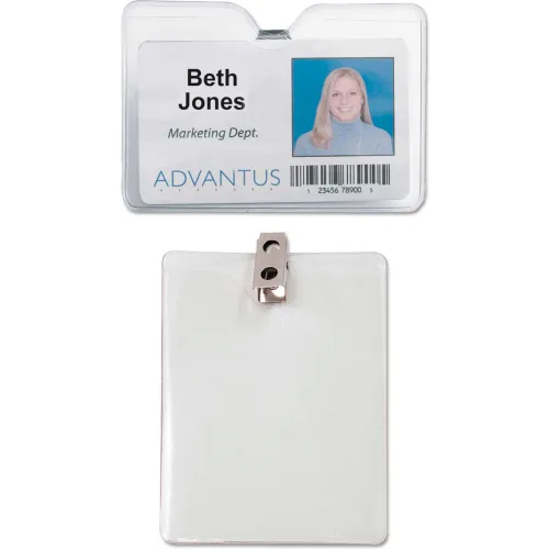 Advantus® Id Badge Holder W Clip, Horizontal, 4