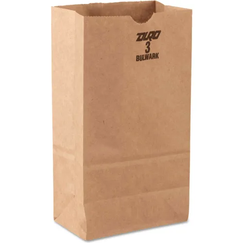 Duro Bag Grocery Paper Bags, 39/16"W x 43/4"D x 81/2"H, Brown, 500/Pack