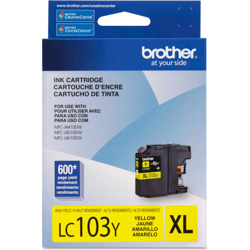 Brother&#174; LC103Y, LC-103Y, Innobella High-Yield Ink, 600 Page-Yield, Yellow