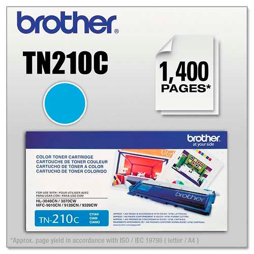 Brother&#174; TN210C Toner, 1400 Page-Yield, Cyan
