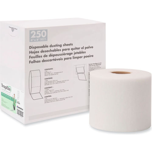Trapeze Disposable Dusting Sheets, 8" X 125 Ft, White, 250 Sheets/Roll,