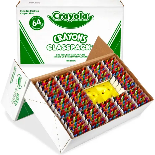 Crayola Classpack Regular Crayons, Assorted - 13 Caddies, 64 crayons each