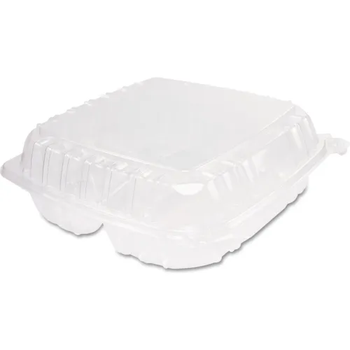 Dart® ClearPac® Container w/ 3 Comp., 9-3/8"L x 8-7/8"W x 3"H, Clear, Pack of 200