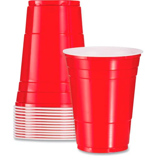 Solo Plastic Party Cup - 16 oz - 50/Pack - Polystyrene - Red