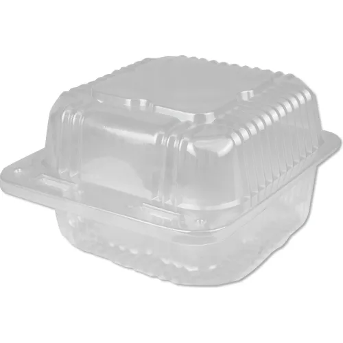 Durable Packaging Plastic Container, 5-1/8"Lx 5-1/4"W x 2-3/4"H, Clear, Pack of 500