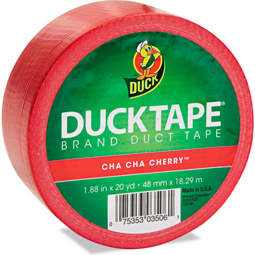 Duck&#174; Colored Duct Tape, 1.88&quot;W x 20 yds - 3&quot; Core - Red