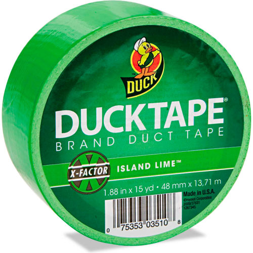 Duck&#174; Colored Duct Tape, 1.88&quot;W x 15 yds - 3&quot; Core - Neon Green