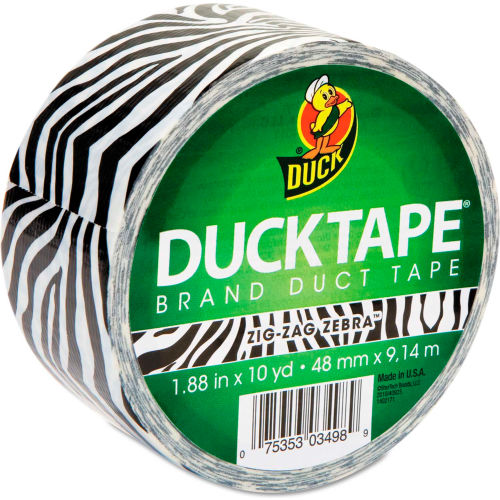 Duck® Colored Duct Tape, 1.88"W x 10 yds - 3" Core - Zebra