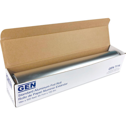 GEN Standard Aluminum Foil Roll, 500'L x 18&quot;W, Silver, Pack of 4