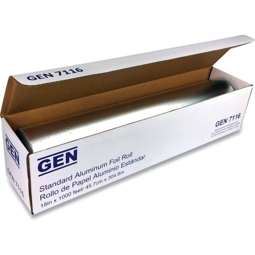 GEN Standard Aluminum Foil Roll, 1,000'L x 18