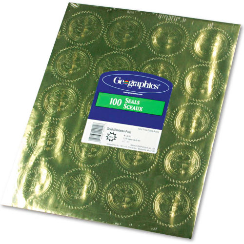 Geographics&#174; Gold Foil Embossed &quot;Official Seal of Excellence&quot; Seals, 100/Pack