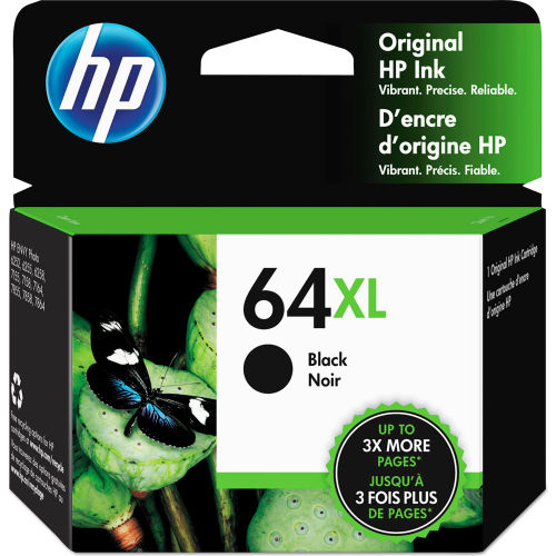 HP&#174; 64XL, High Yield Black Original Ink Cartridge, 600 Page Yield