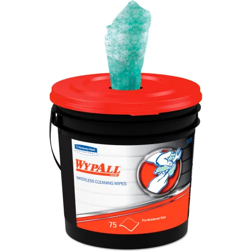 Wypall® Waterless Hand Wipes, Herbal Fragrance, 75 per Bucket, 6