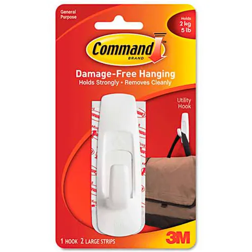 3M Command™ General Purpose Hooks, 5-lb Capacity, Plastic, White