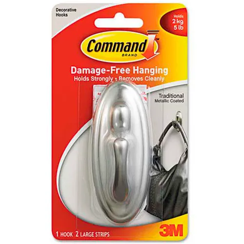 3M Command™ General Purpose Hooks Value Pack, Small/Medium, Holds 3-lb,  White, 4/Pack