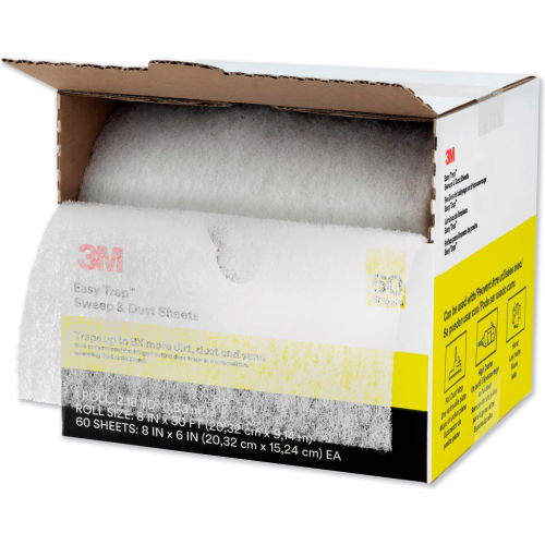 Easy Trap Duster, 8&quot; X 30 Ft, White, 1 60 Sheet Roll/Box