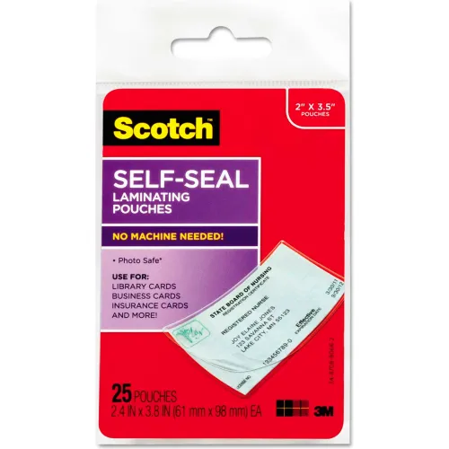 Scotch Self-sealing Laminating Business Card Pouches