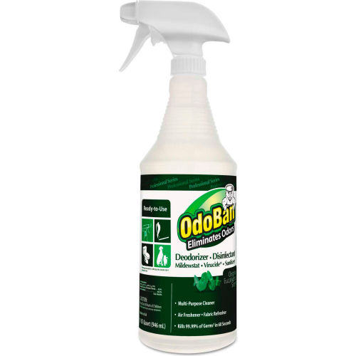 OdoBan&#174; Odor Eliminator and Disinfectant, 32 oz. Trigger Spray, 12 Bottles/Case - 910062QC12