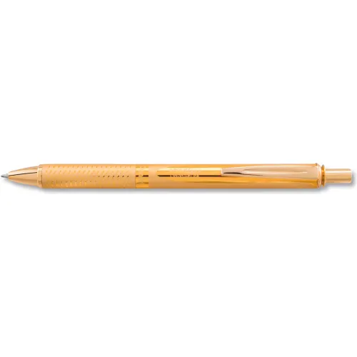 EnerGel EnerGel Alloy Gel Ink Retractable Pen - Medium Pen Point - 0.7 mm  Pen Point Size - Refillable - Retractable - Black Liquid Gel Ink Ink - Gold  Aluminum Alloy Barrel - Metal Tip - 1 Each - Kopy Kat Office