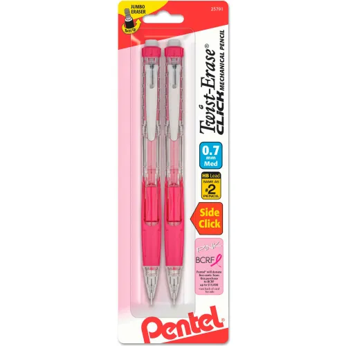 Twist-Erase CLICK Mechanical Pencil, 0.7 mm, HB (#2), Black Lead, Pink Barrel, 2/Pack Twist-Erase CLICK Mechanical Pencil, 0.7 mm, HB (#2), Black Lead, Pink Barrel, 2/Pack