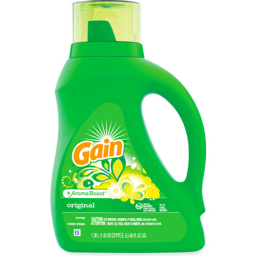 Gain®, Liquid Laundry Detergent, Gain Original Scent, 46 oz Bottle, 6