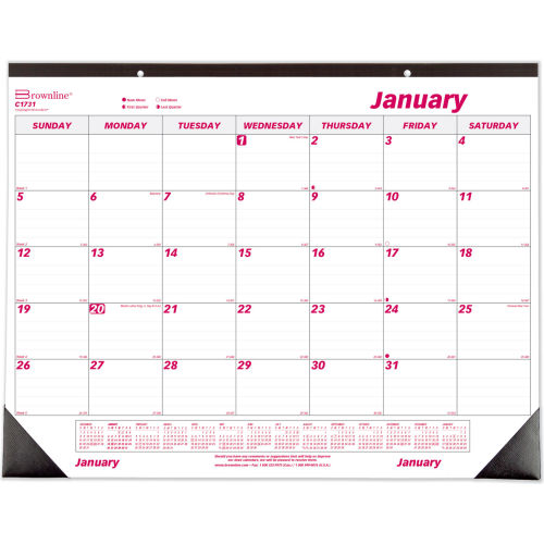 Brownline&#174; Monthly Desk Pad Calendar, Chipboard, 22 x 17, 2022