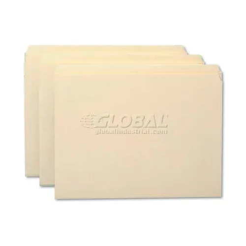 Smead® File Folders, Straight Cut, Reinforced Top Tab, Letter, Manila, 100/Box