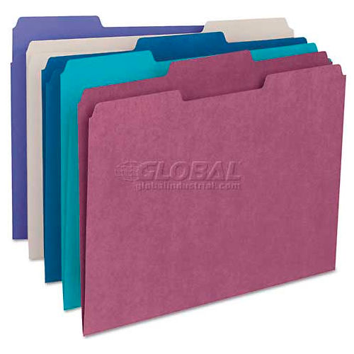 Smead&#174; File Folders, 1/3 Cut Top Tab, Letter, Deep Assorted Colors, 100/Box