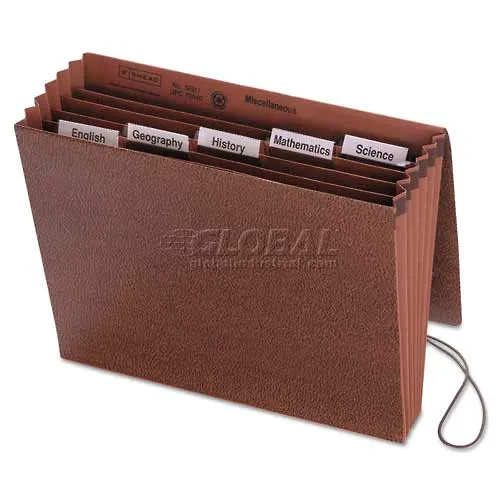 Smead® Accordion Expanding File, 6 Pockets, 1/5 Tab, Leather-Like