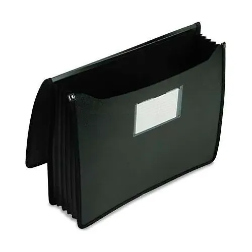 Smead® Premium 51/4" Accordion Expansion Wallets, Poly, Letter, Black