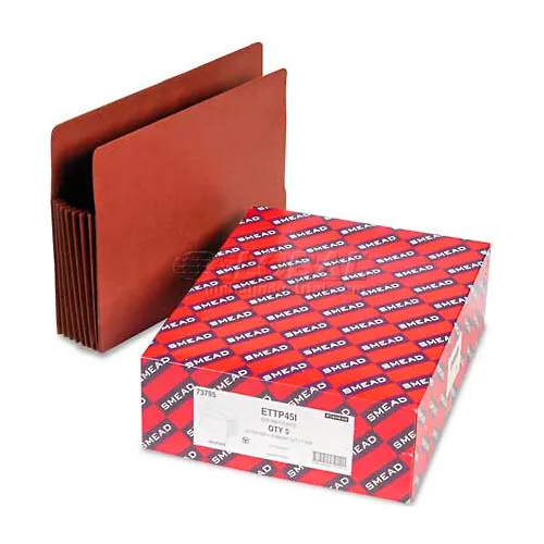 Smead® 7" Accordion Expansion File TUFF Pockets, Straight Tab, Letter, Redrope, 5/Box