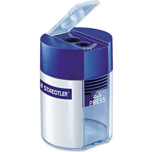 Cylinder Handheld Pencil Sharpener, Two-Hole, 1.63 x 2.25, Blue/Silver Cylinder Handheld Pencil Sharpener, Two-Hole, 1.63 x 2.25, Blue/Silver