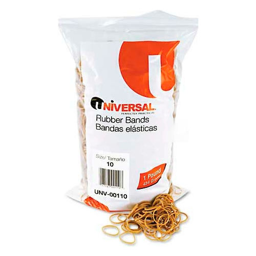 Universal&#174; Rubber Bands, Size 10, 1-1/4 x 1/16, 3400 Bands/1lb Pack