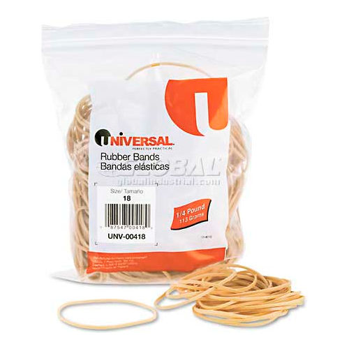 Universal&#174; Rubber Bands, Size 18, 3 x 1/16, 400 Bands/1/4lb Pack