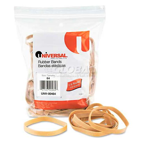 Universal&#174; Rubber Bands, Size 64, 3-1/2 x 1/4, 80 Bands/1/4lb Pack