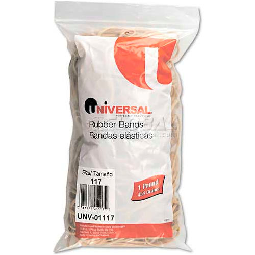 Universal® Rubber Bands, Size 117, 7 x 1/8, 210 Bands/1lb Pack