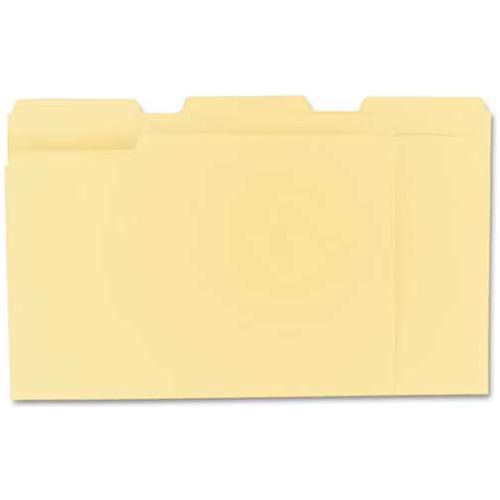 Universal® File Folders, 1/3 Cut Assorted, One-Ply Top Tab, Letter, Manila, 100/Box