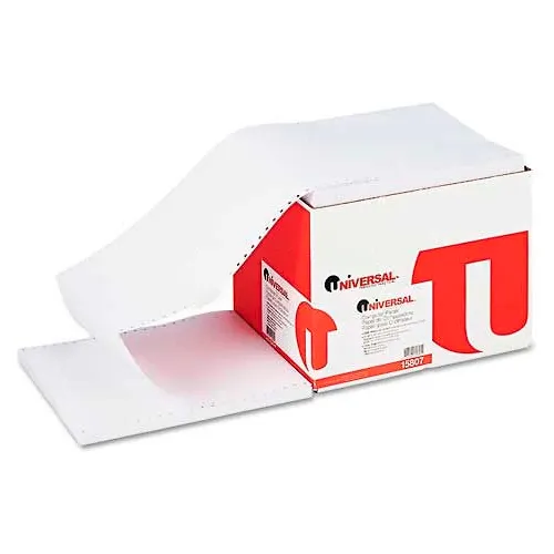 Perforated Computer Paper - Universal UNV15807 - White - 9-1/2 x 11 - 20  lb. - 2300 Sheets