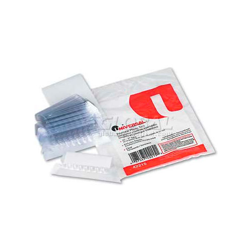 Universal Hanging File Folder Plastic Index Tabs, 1/5 Tab Cut, 2 1/4" Tab, Clear, 25/Pack