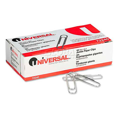 Wire Universal Nonskid Paper Clips Jumbo 3 pk Silver-100 ct 