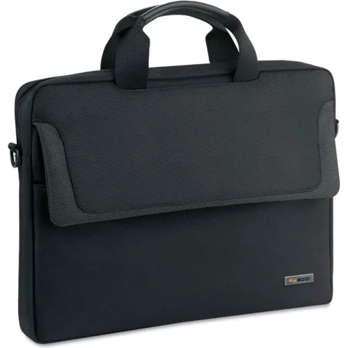 Solo Laptop Slim Brief, 15-3/4"x2"x11-3/4", Black (CLA116-4)