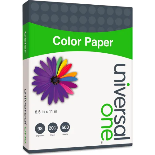 Universal® Pink Colored Paper, 20 Lb., 8-1/2 x 11, 500 Sheets/Ream