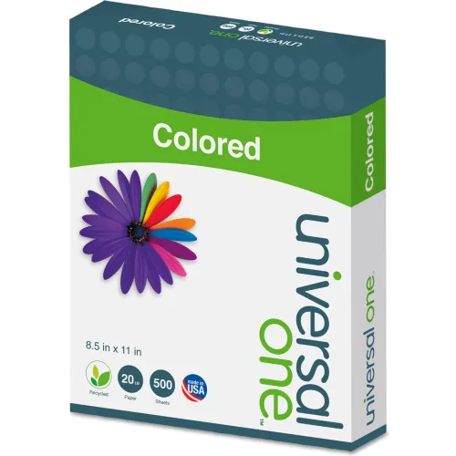 Universal Deluxe Colored Paper, 20lb, 8.5 x 11, Pink, 500/Ream