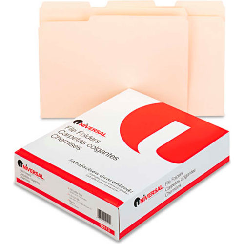 Letter Red/Light Red Box of 100 1/3 Cut One-Ply Top Tab Universal 10503 File Folders 