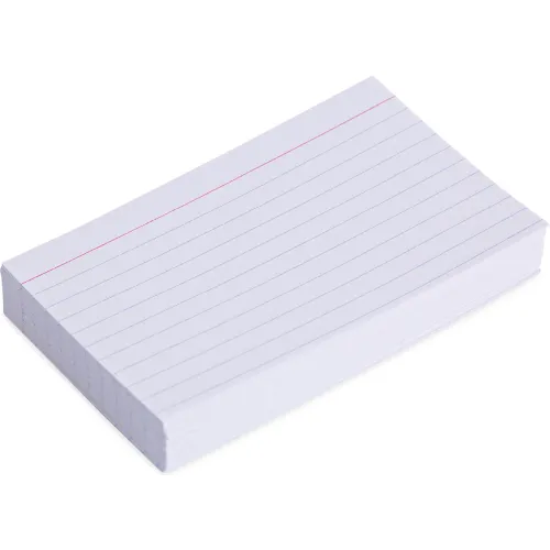 Ruled Index Cards, 3 x 5, White, 100/Pack