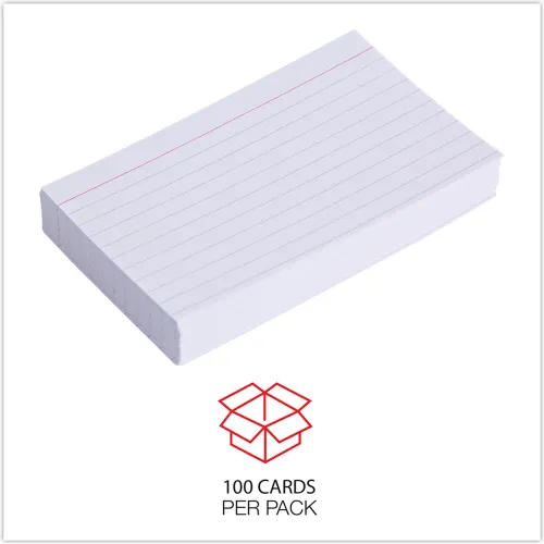 Universal Ruled Index Cards 3 x 5 White 100/Pack